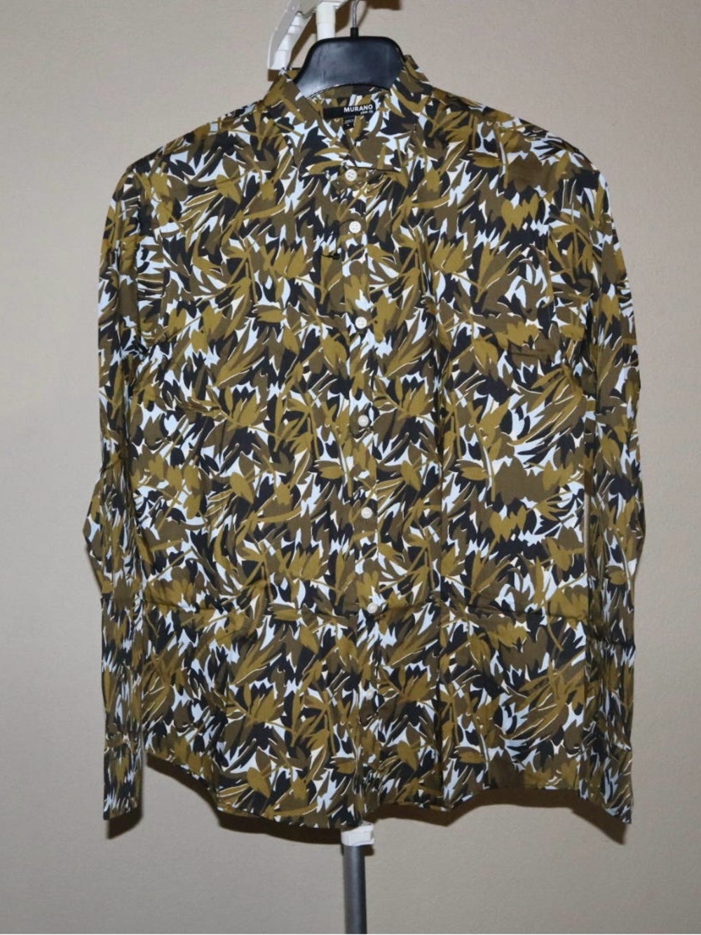 Murano Olive, Black & White Printed Lightweight Men's Jacket